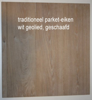 Traditioneel parket eiken wit geolied, geschaafd